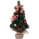 Mini Weihnachtsbaum mit Weihnachtskugeln und Schleifen -...