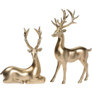 Edler Hirsch - Dekofigur Gold & Silber- Weihnachtsdeko bis 30 cm - Rentier Reh