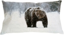 Dekokissen 50x30 cm Büffel Hirsch Bär Wolf Zierkissen Sofakissen Kissen Velours Bär