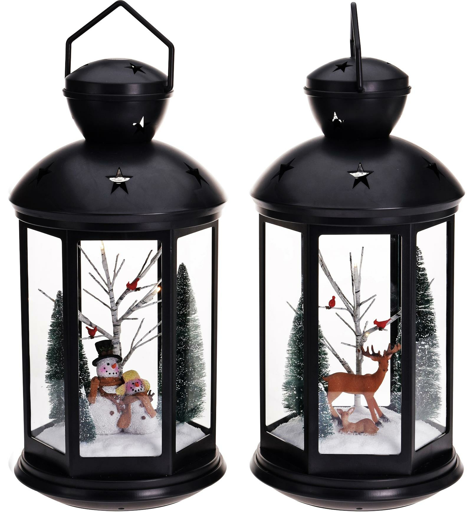 XXL Laterne Weihnachtsszene mit Licht