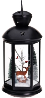 XXL Laterne Weihnachtsszene mit Licht - Dekolaterne Weihnachtsdeko Dekoration Rentier