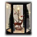 XXL Laterne Weihnachtsszene mit Licht - Dekolaterne Weihnachtsdeko Dekoration Rentier