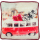 Weihnachtliches Kissen TRUCK & BUS - Weihnachtsdeko Zierkissen Sofakissen Couch 45x45cm Rot