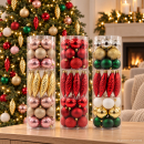 40-teiliges Christbaumschmuck Set - Christbaumkugeln Weihnachtskugeln Weihnachtsdeko - Grün/Rot/Gold/Silber