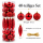 40-teiliges Christbaumschmuck Set - Christbaumkugeln Weihnachtskugeln Weihnachtsdeko - Grün/Rot/Gold/Silber