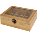 Teebox aus Bambus mit Sichtfenster - 6 Fächer -...