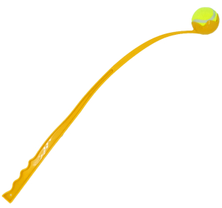 Ballwerfer mit Ball - Hundespielzeug - 70 cm - Ballschleuder Ball Launcher Gelb