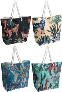 Strandtasche AFRICA SAVANNA mit Druckknopf - Badetasche Shopper Tasche 52x15x42