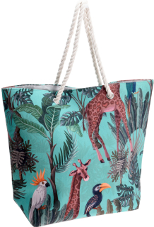 Strandtasche AFRICA SAVANNA mit Druckknopf - Badetasche Shopper Tasche 52x15x42 Giraffe