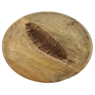 Dekoteller aus Mangoholz - Holzteller Deko Teller Dekoschale Ø 29,5 cm Variante C