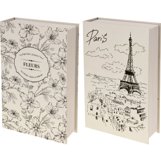 Safe Buch - PARIS & FLEURS - Geldkassette - Urlaubsafe Tresor Geheimversteck 16x5,5x24,5 cm