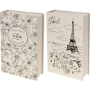 Safe Buch - PARIS & FLEURS - Geldkassette - Urlaubsafe Tresor Geheimversteck 16x5,5x24,5 cm