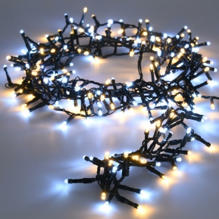 Cluster Lichterkette Kaltweiß & Warmweiß MIX - 8 Funktionen Memory innen & außen IP44 20m | 1000 LED