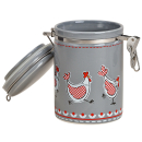 Keramik Vorratsdose Huhn mit Bügelverschluss Deckel - 10x16cm 850ml - Hahn Chicken Deko