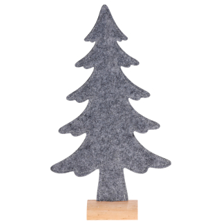 Weihnachtsbaum aus Filz mit Holzsockel - Dekoration Weihnachten Weihnachtsdeko 40cm Grau