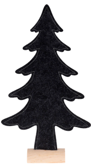 Weihnachtsbaum aus Filz mit Holzsockel - Dekoration Weihnachten Weihnachtsdeko 40cm Schwarz