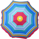 Sonnenschirm neigbar - gestreift mehrfarbig - 157 cm Durchmesser UPF 30+ Strandschirm
