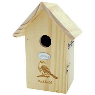 Vogelhaus BIRD HOTEL aus Holz - mit Revisionsklappe 13,5x11x19,5cm - Nistkasten