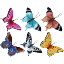 6 Schmetterlinge aus Metall - 6er Set - Wanddeko...