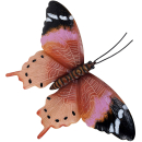 6 Schmetterlinge aus Metall - 6er Set - Wanddeko handbemalt Schmetterling 35cm