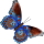 6 Schmetterlinge aus Metall - 6er Set - Wanddeko handbemalt Schmetterling 35cm