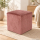 Dekohocker CUBE Altrosa Velours - Samt Rosa Sitzhocker Hocker 32x32x34cm