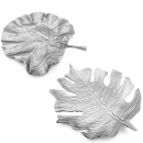 Dekoschale LEAF Silber - Schale in Blattform - Dekoblatt...