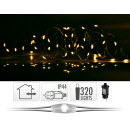 Silberdraht Micro Lichterkette 320 LED WARMWEISS - Drahtlichterkette 32m für innen & außen IP44