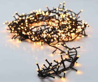 Cluster Lichterkette WARMWEISS 8 Funktionen Memory innen & außen IP44 36m | 1800 LED