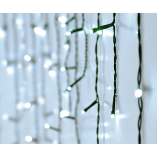 LED Lichtervorhang Neutralweiß Eiszapfenlichterkette - Vorhang Eiszapfen Lichterkette 6-12m