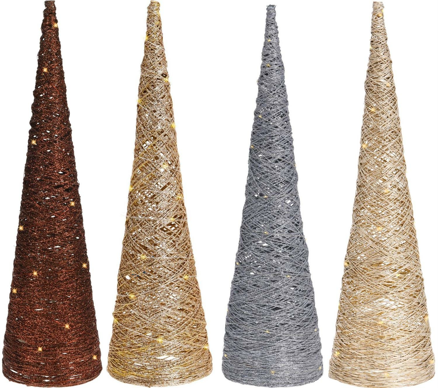 GLITTER CONE Beleuchteter Kegel Weihnachtsdeko Weihnachtsbele, 9,99