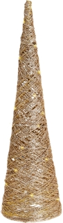 GLITTER CONE - Beleuchteter Kegel - Weihnachtsdeko Weihnachtsbeleuchtung 15x57cm Gold