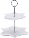 Weihnachtliche Porzellan Etagere STAR - 2 Etagen -...