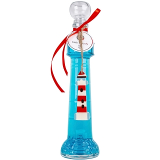 Duschgel LIGHTHOUSE in Leuchtturm Flasche mit Anhänger - Badegel Blau 200 ml