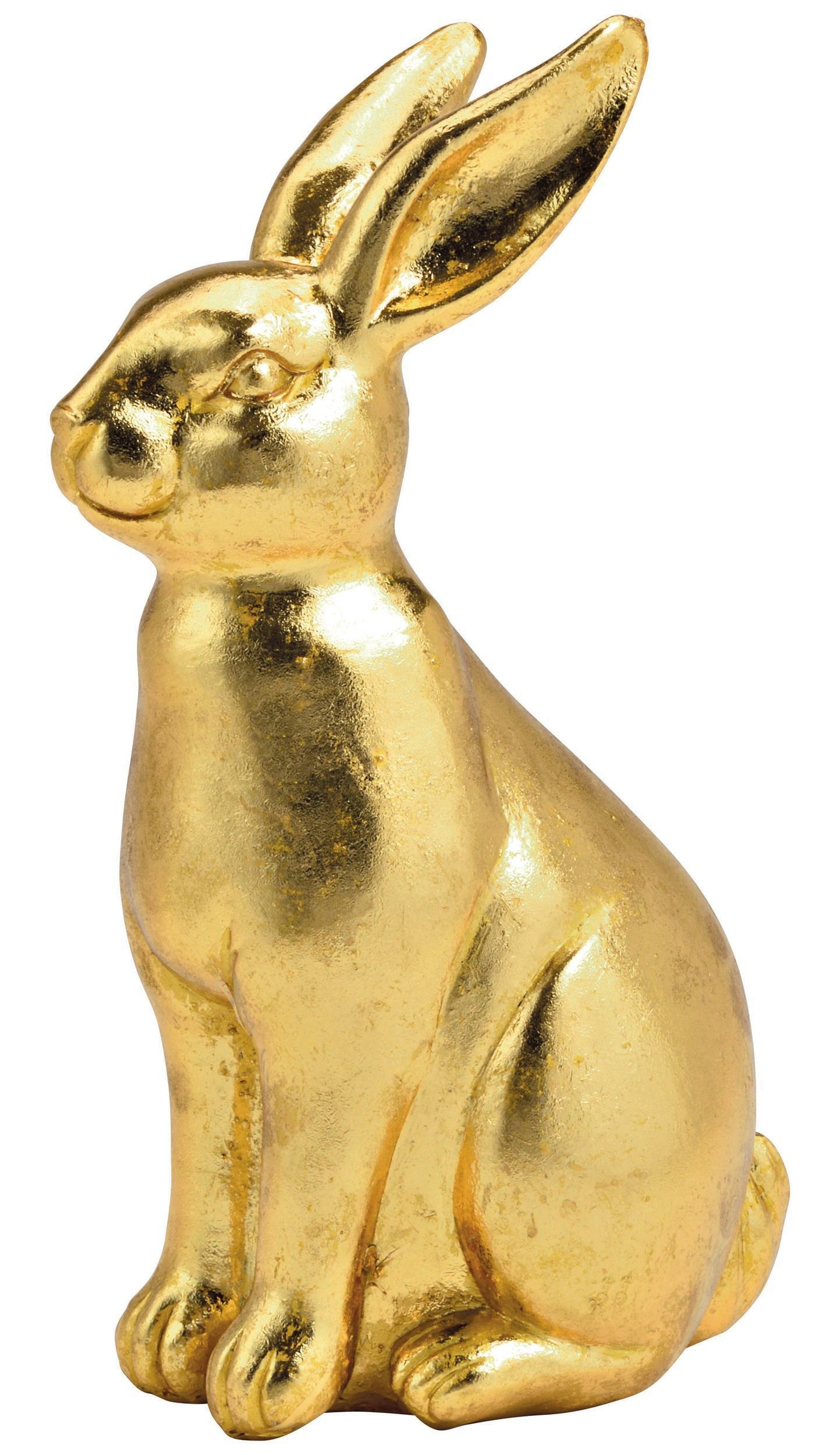 Osterhase aus Polyresin GOLD