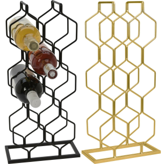 Weinregal HEXAGON aus Metall - Regal für 8 Flaschen - Flaschenregal Gold oder Schwarz