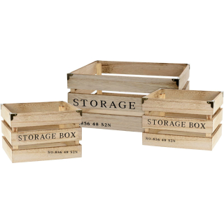 Weinkisten aus Holz zur Dekoration - Vintage Cargo Design - Aufbewahrung Kiste - 3er Set