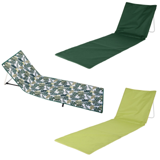 Platzsparende Strandmatte mit verstellbarer Rückenlehne & Tasche - 158x53 cm