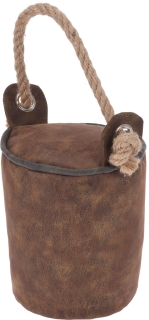Türstopper MODENA - Deko Türpuffer aus Kunstleder mit Sisal Strick - 1 kg - 16x14cm Hellbraun