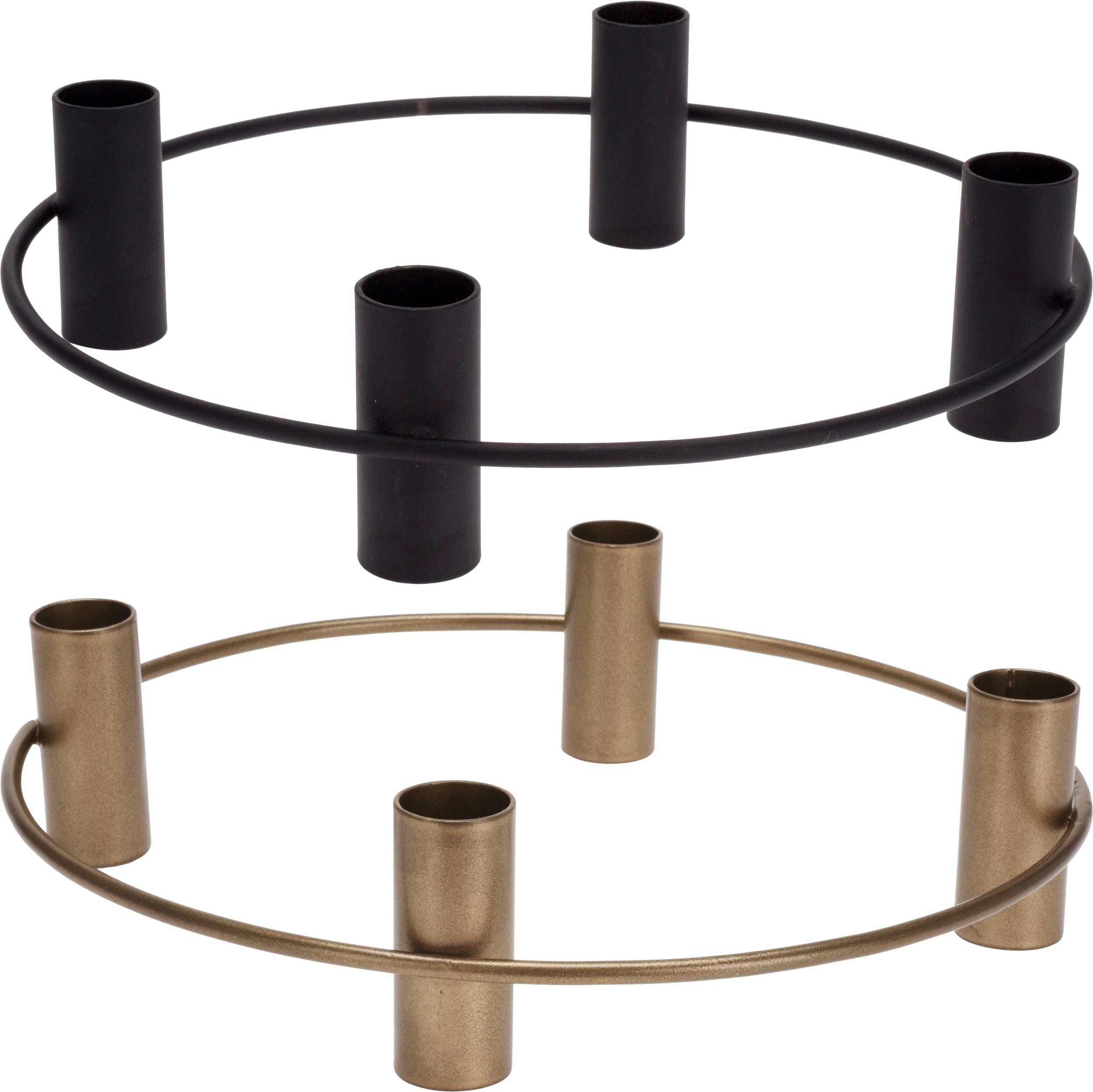 Kerzenhalter CIRCLE für 4 Stabkerzen Adventskranz Alternative S, 9,99