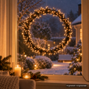 LED Kranz - Extra Warmweiß - Lichter Ring zum Hängen - Weihnachtsbeleuchtung innen & außen
