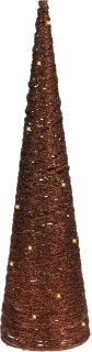 GLITTER CONE - Beleuchteter Kegel - Weihnachtsdeko Weihnachtsbeleuchtung 15x57cm Kupfer-Braun