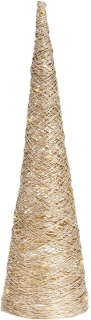 GLITTER CONE - Beleuchteter Kegel - Weihnachtsdeko Weihnachtsbeleuchtung 15x57cm Champagner-Gold