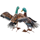 2 Enten aus Metall  - Erpel Dekofigur für Garten - Stockente Paar 41 cm