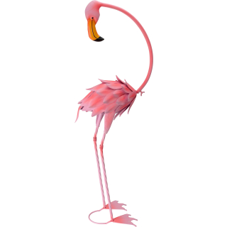 Flamingo aus Metall - Deko Vogel Metallvogel - Dekofigur & Vogelscheuche - 88 cm