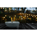 Feuerschale CERA - Ewige Kerze aus Beton mit Holzdocht - nachfüllbare Outdoor Kerze 23x9cm