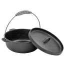 Dutch Oven - Grilltopf mit Deckel - Feuertopf Schmortopf Camping Topf Gusseisen 1,5 L 20x11cm