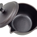 Dutch Pan Grill Kaserolle mit Ausguss - Dutch Oven Stilkasserolle - Feuertopf Grillpfanne Gusseisen 1 L 19x9cm