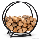 Kaminholzständer ROUND Metall schwarz - Feuerholz Regal Kaminholz Holzablage 50x25x51cm