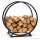 Kaminholzständer ROUND Metall schwarz - Feuerholz Regal Kaminholz Holzablage 50x25x51cm